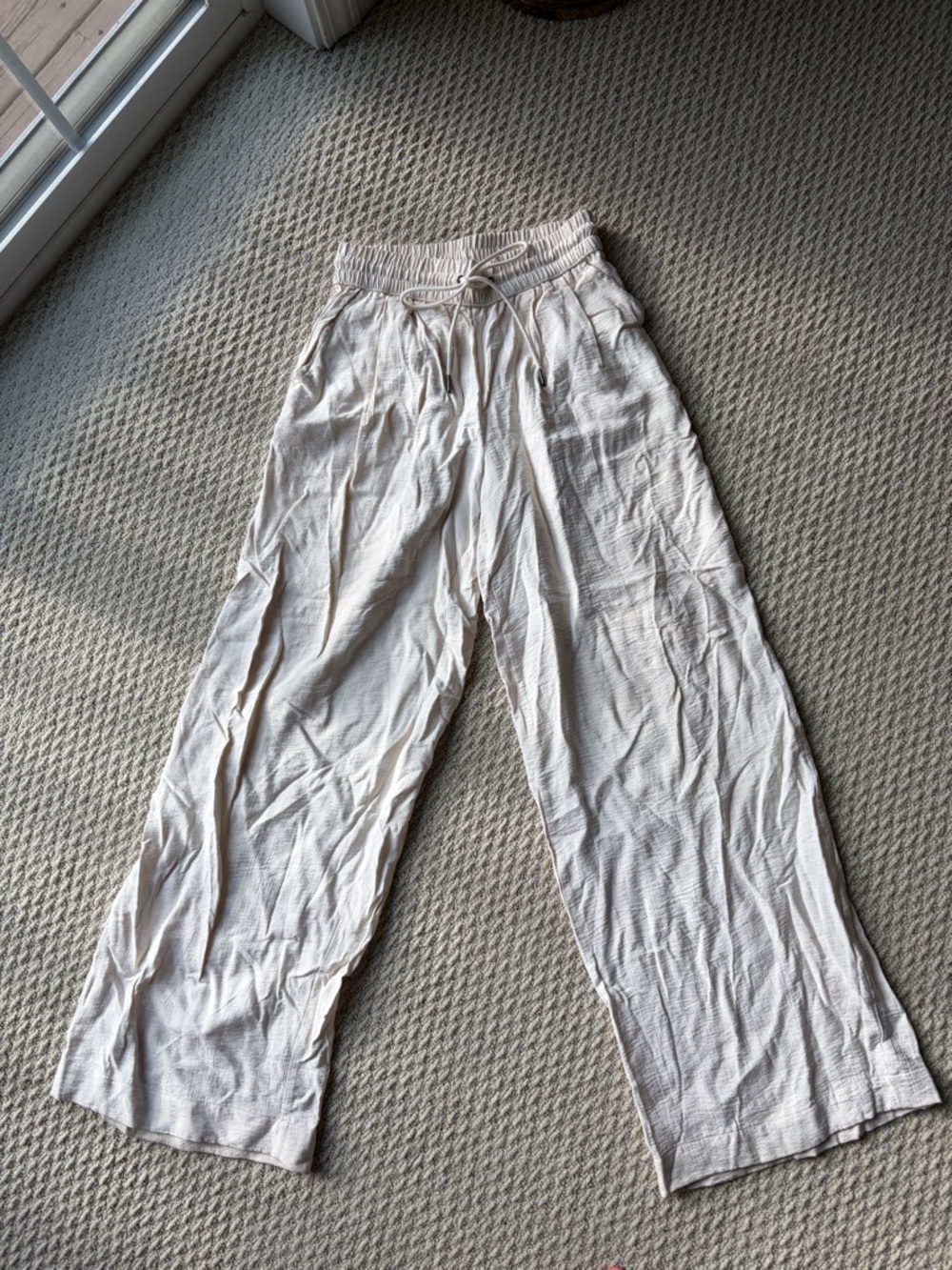 a new day Cream Elastic Waist Wide-Leg Pants